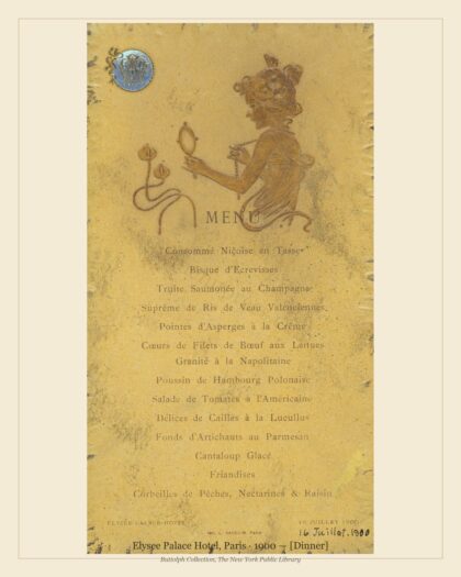 Elysee Palace Hotel, Paris · 1900 — [Dinner]