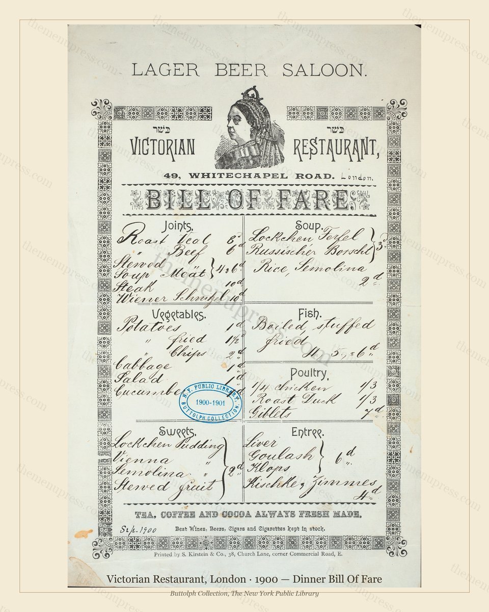 Vintage menu preview — 1900 Vintage Dinner Menu — Victorian Restaurant, Belle Époque London (Complete 2