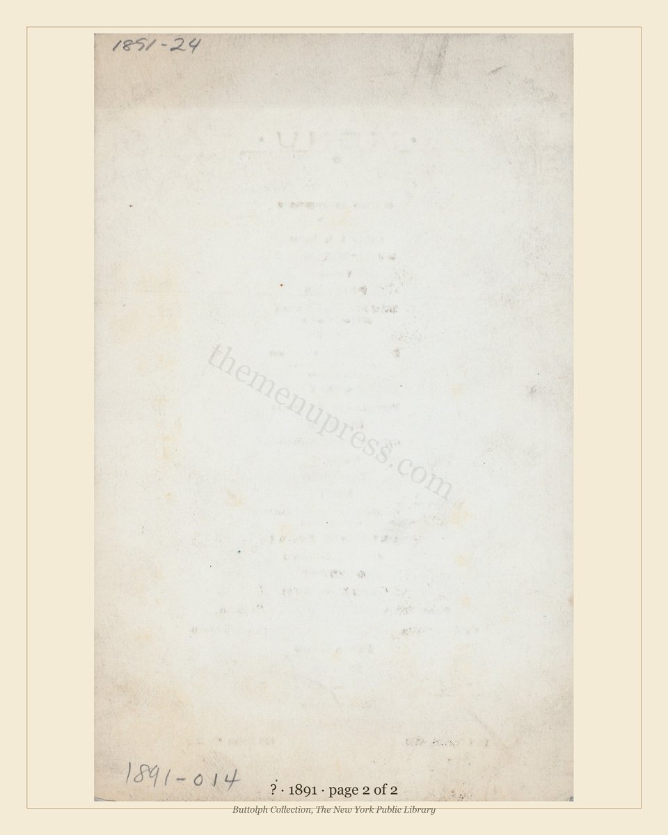 Vintage menu — page 2 of 2