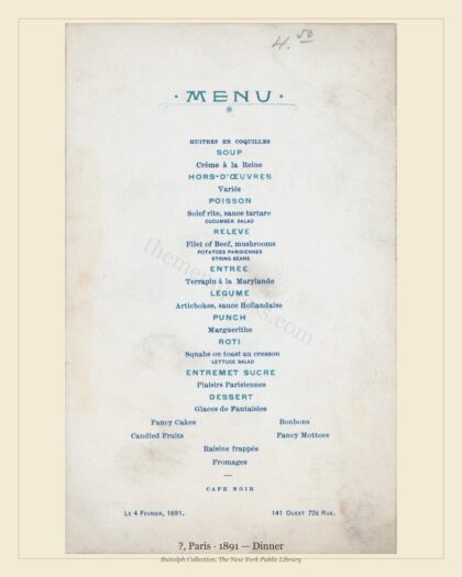 ?, Paris · 1891 — Dinner