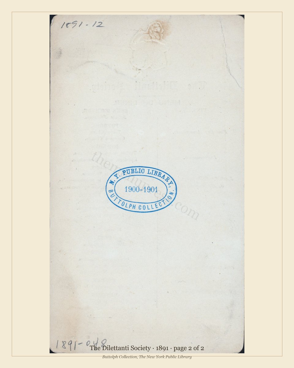 Vintage menu — page 2 of 2