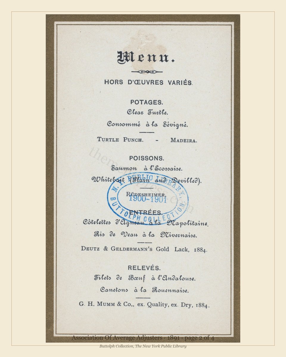 Vintage menu — page 2 of 4