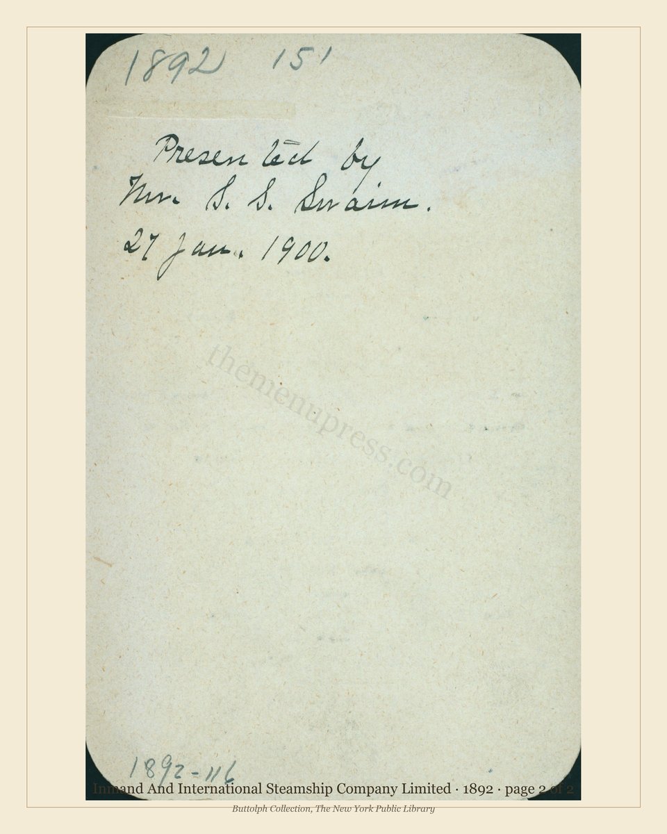 Vintage menu — page 2 of 2