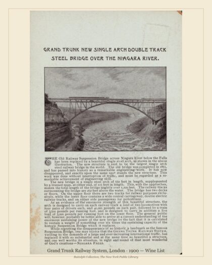 Grand Trunk Railway System, London · 1900 — Wine List