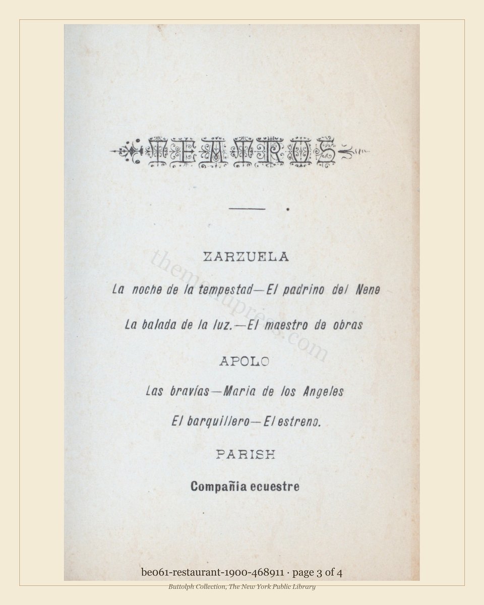 Vintage menu — page 3 of 4
