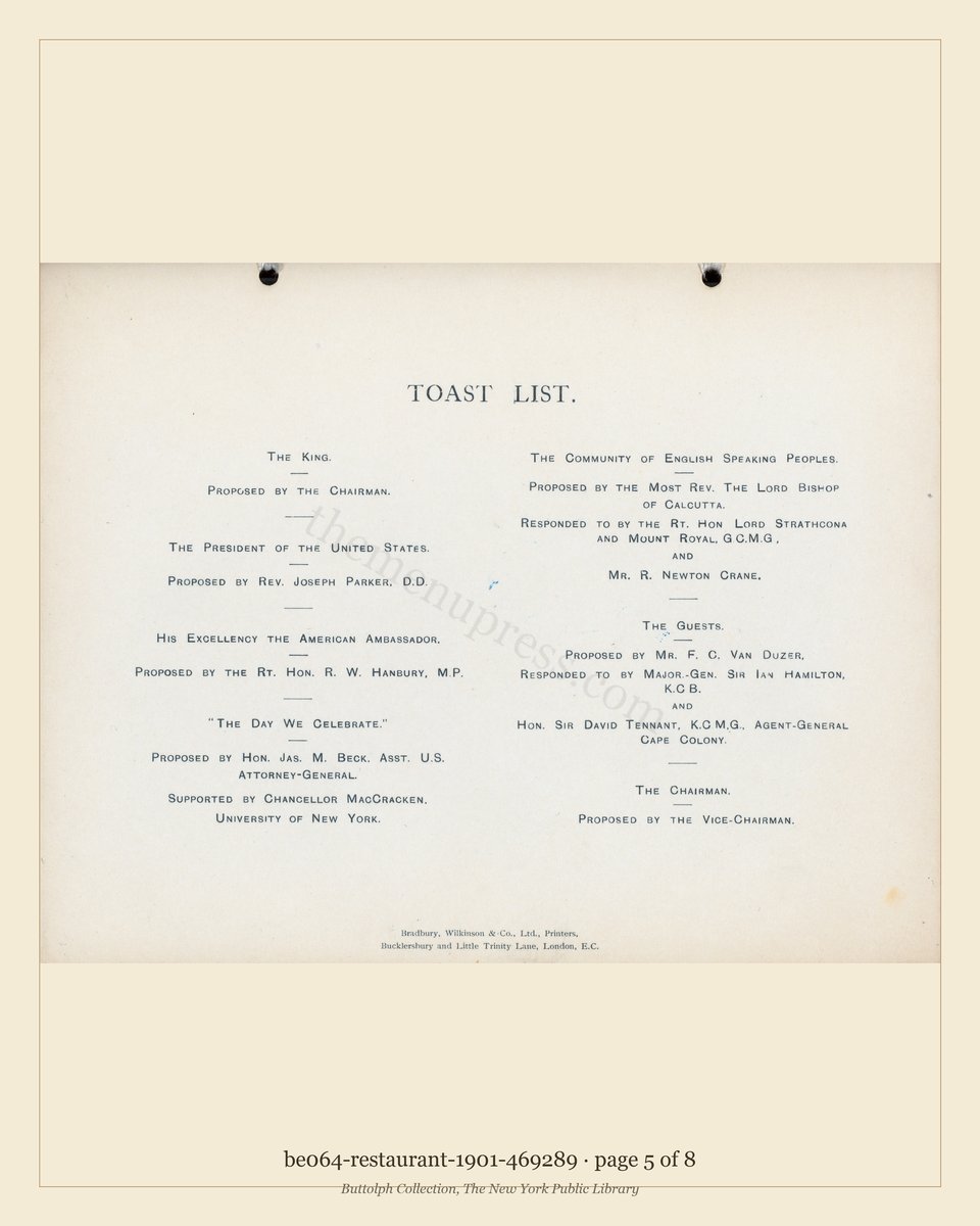 Vintage menu — page 5 of 8