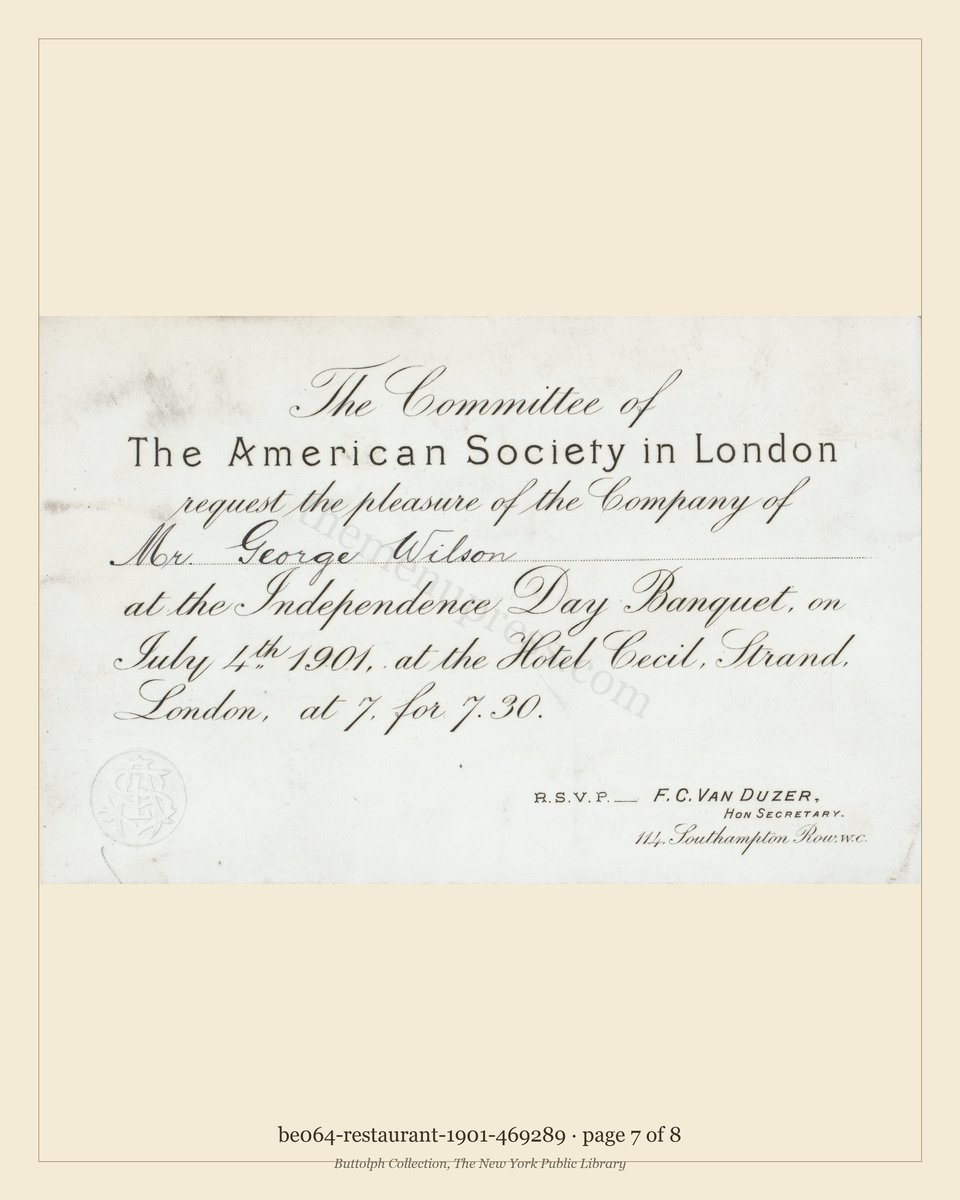 Vintage menu — page 7 of 8