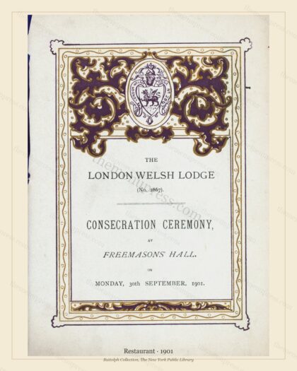Vintage menu preview — 1901 Vintage Dinner Menu — Belle Époque Establishment, Belle Époque Europe (Comp
