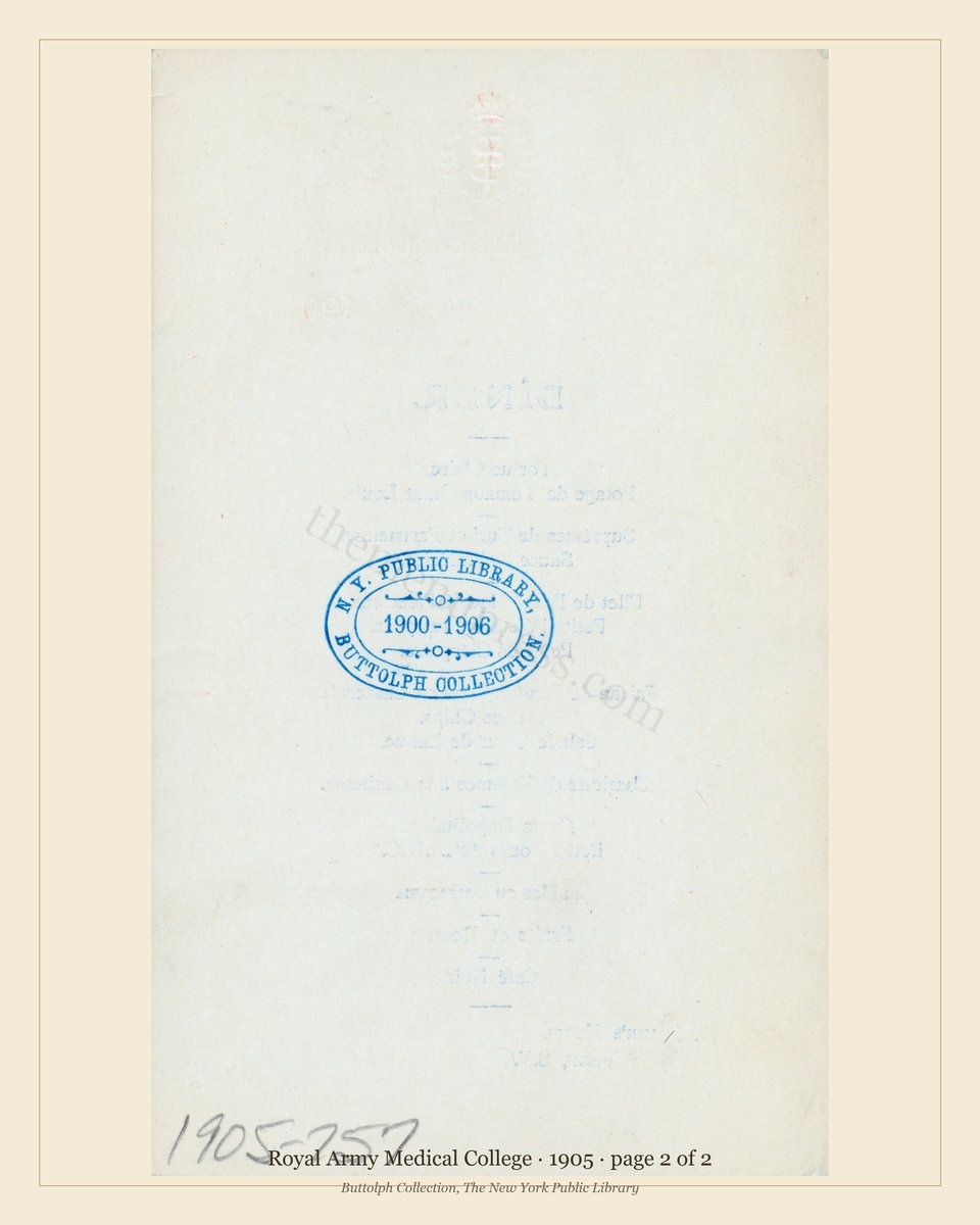 Vintage menu — page 2 of 2