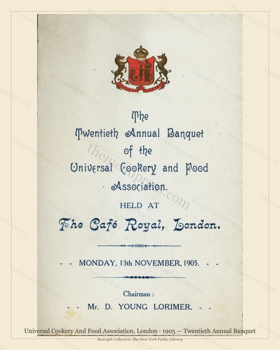 Vintage menu preview — 1905 Vintage Banquet Menu — Universal Cookery and Food Associat, Belle Époque Lo