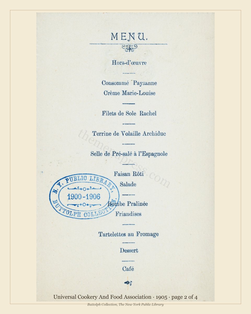 Vintage menu — page 2 of 4