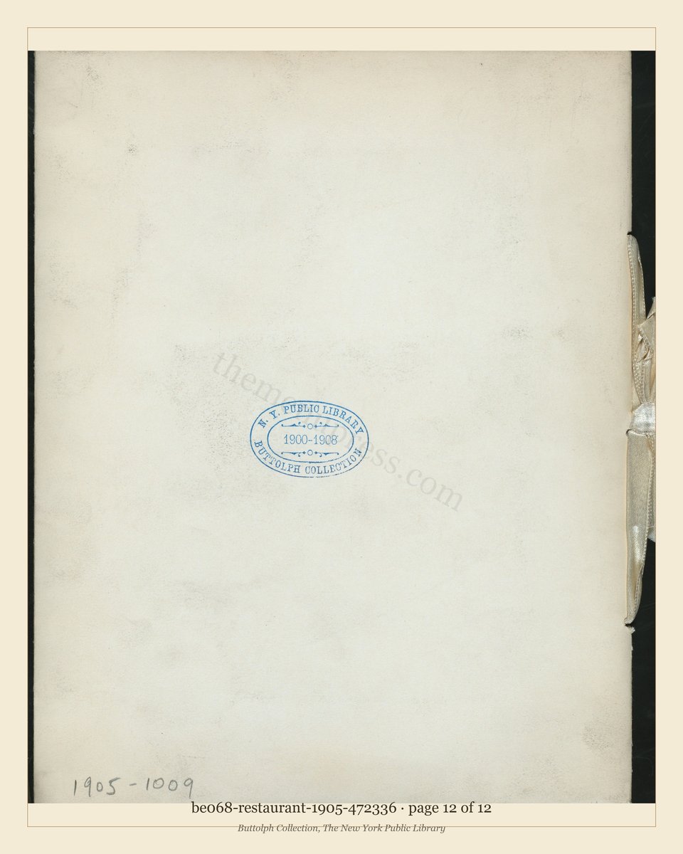 Vintage menu — page 12 of 12