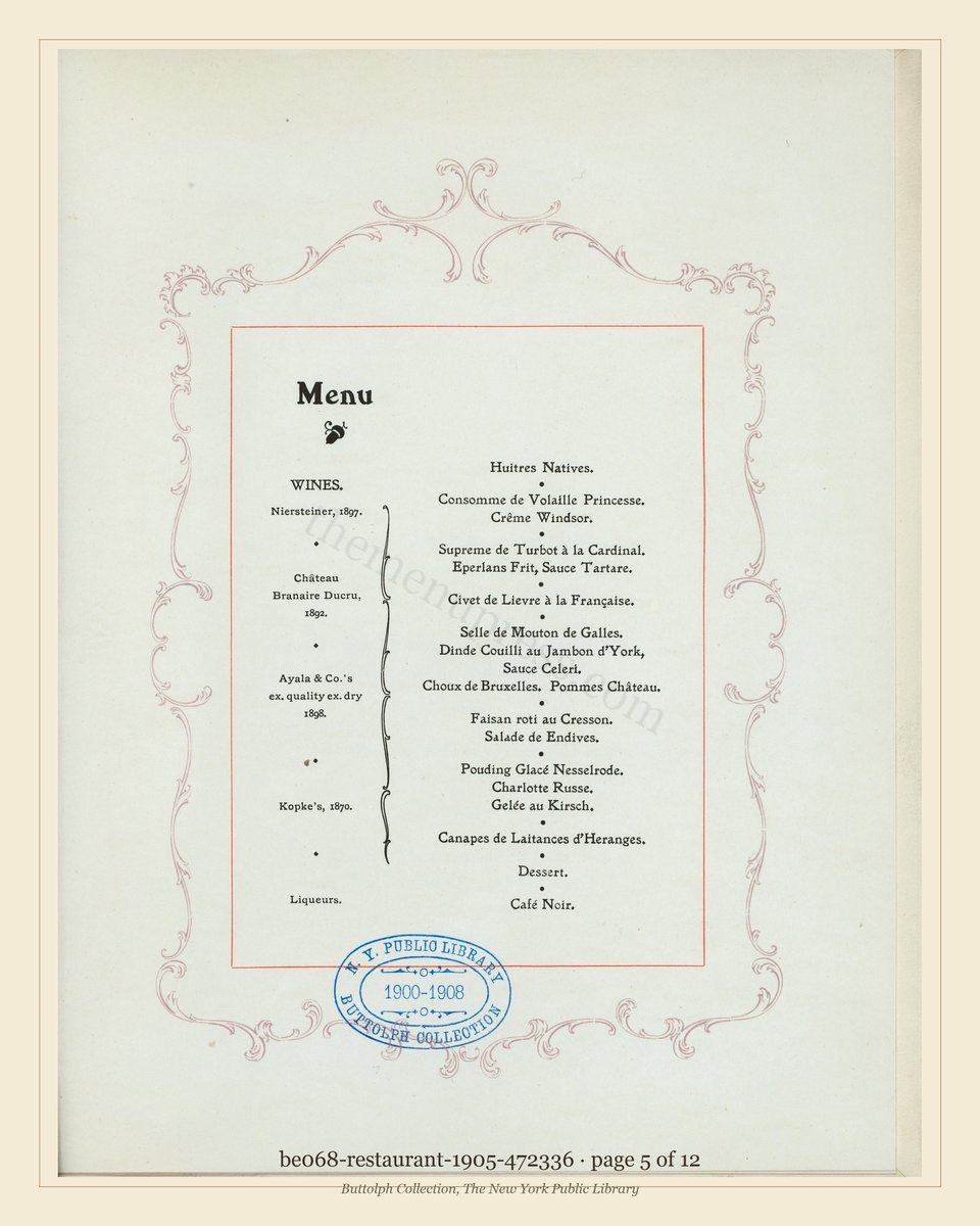 Vintage menu — page 5 of 12