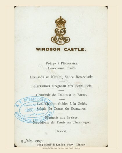 King Edard Vii, London · 1907 — Dinner