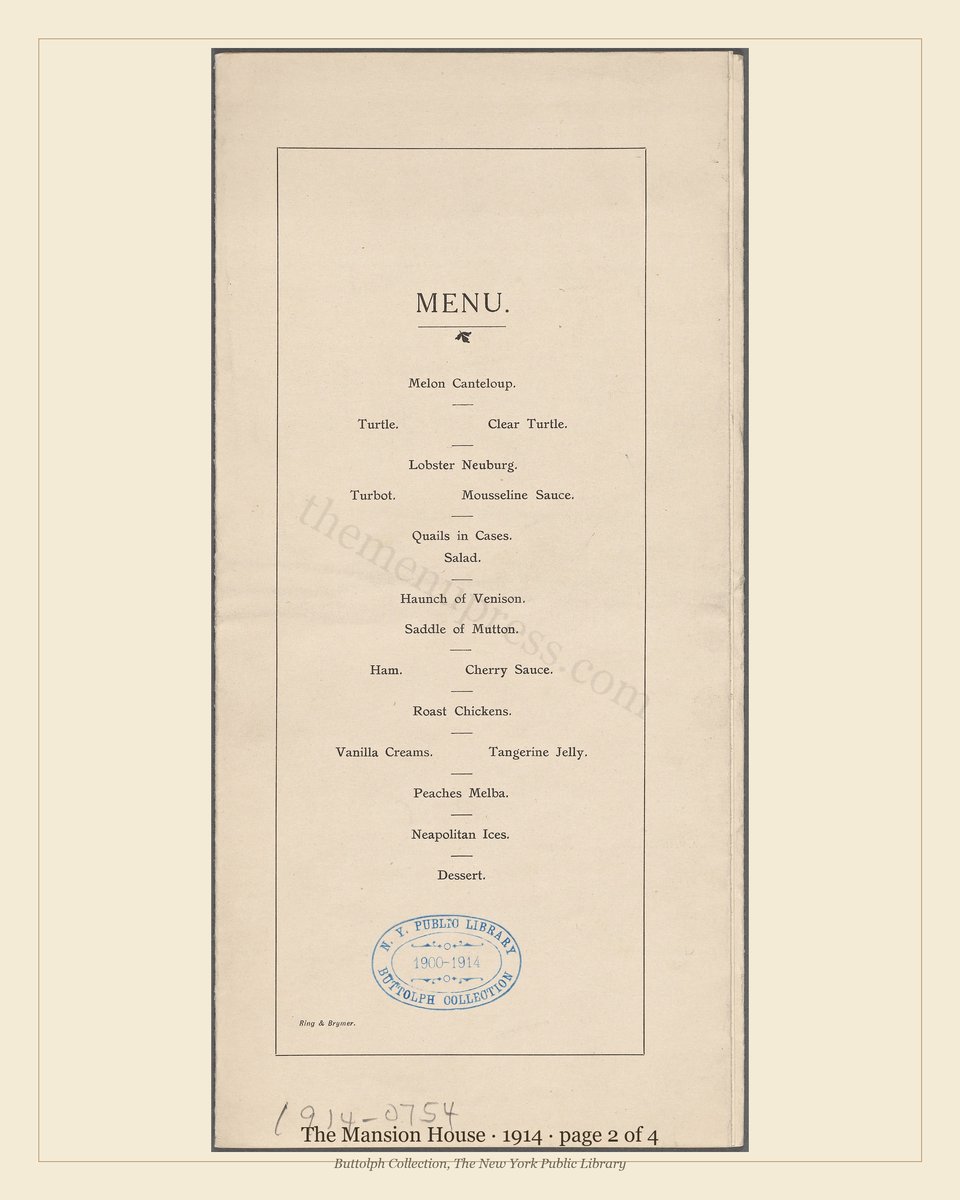 Vintage menu — page 2 of 4