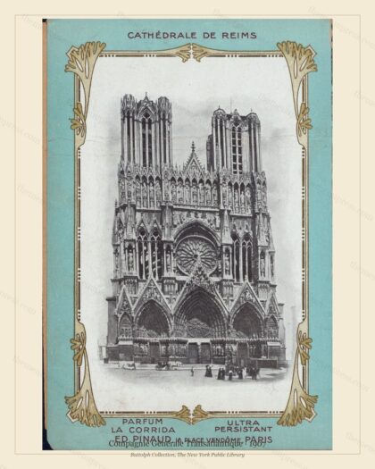 Vintage menu preview — Compagnie Générale Transatlantique · Cathédrale de Reims · 1907