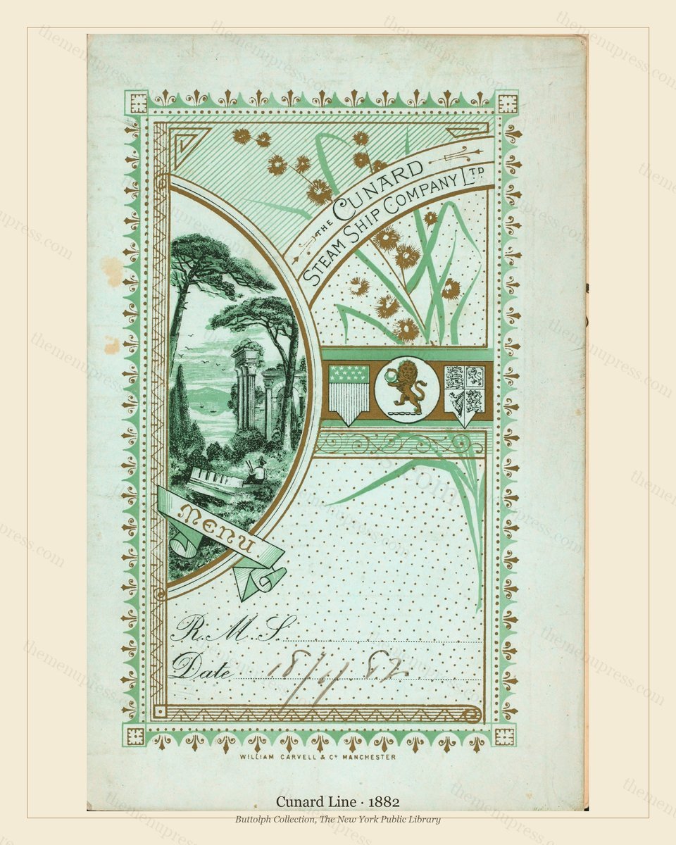 Vintage menu preview — Cunard Line · 1882