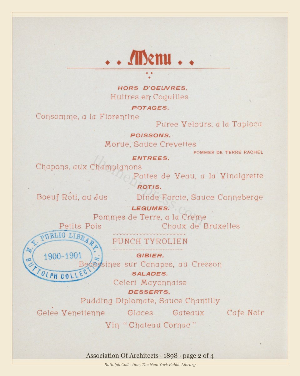 Vintage menu — page 2 of 4