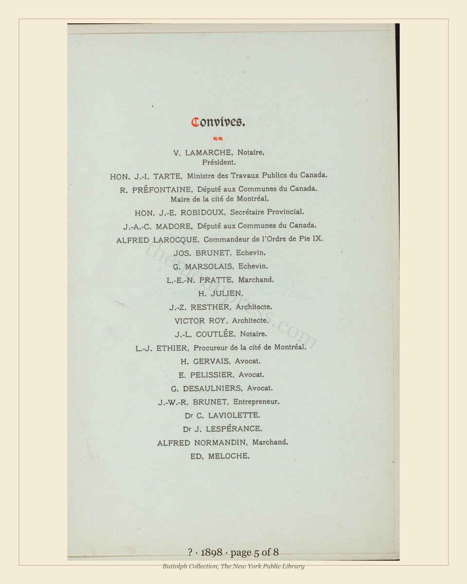 Vintage menu — page 5 of 8