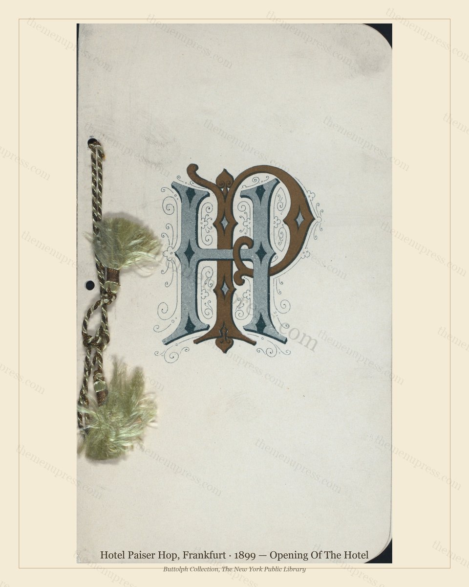 Vintage menu preview — 1899 Vintage Dinner Menu — Hotel Paiser Hop, Belle Époque Germany (Complete 4-Pa