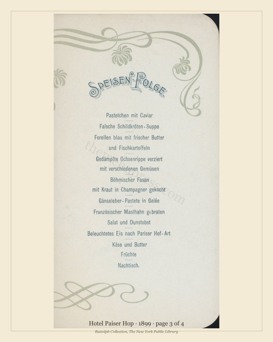 Vintage menu — page 3 of 4