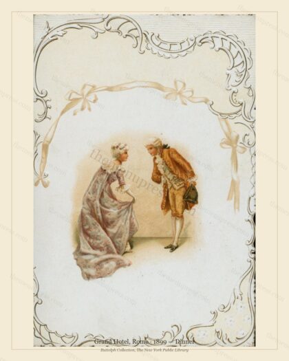 Vintage menu preview — 1899 Vintage Dinner Menu — Grand Hotel, Belle Époque Italy (Complete 4-Page Arch