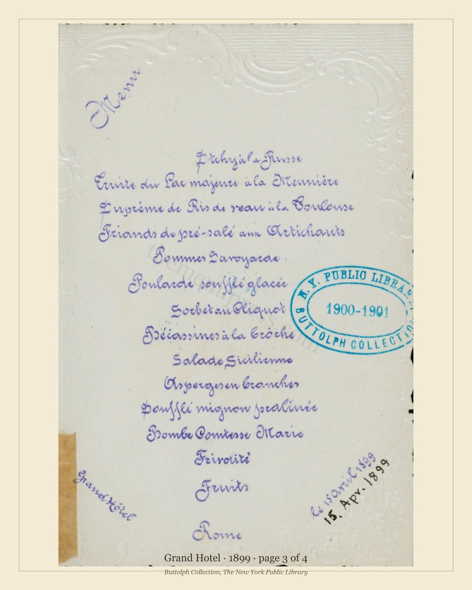 Vintage menu — page 3 of 4