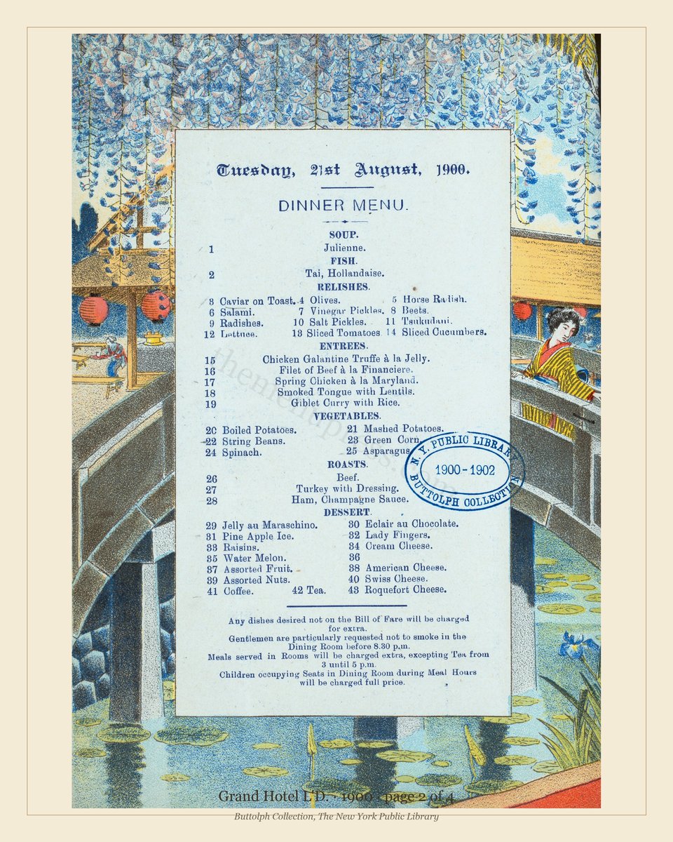Vintage menu — page 2 of 4