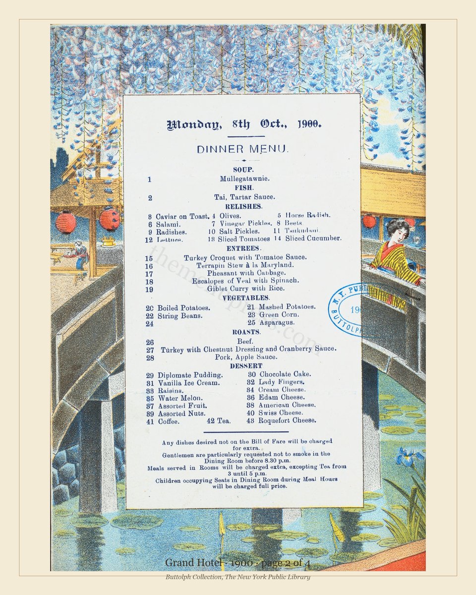 Vintage menu — page 2 of 4