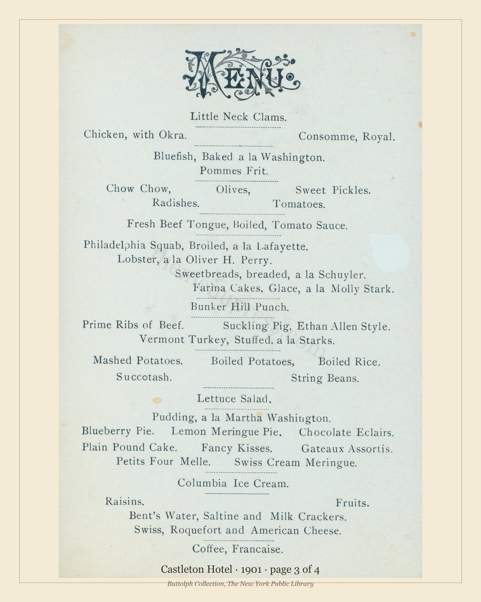 Vintage menu — page 3 of 4