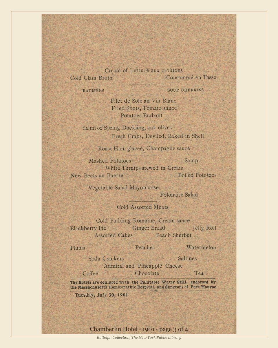 Vintage menu — page 3 of 4