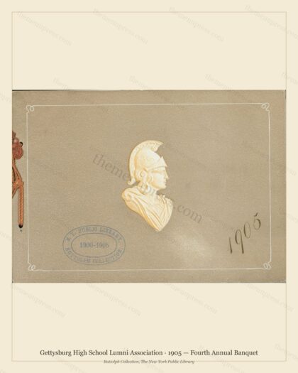 Vintage menu preview — 1905 Vintage Banquet Menu — Gettysburg High School Lumni Association, Internatio