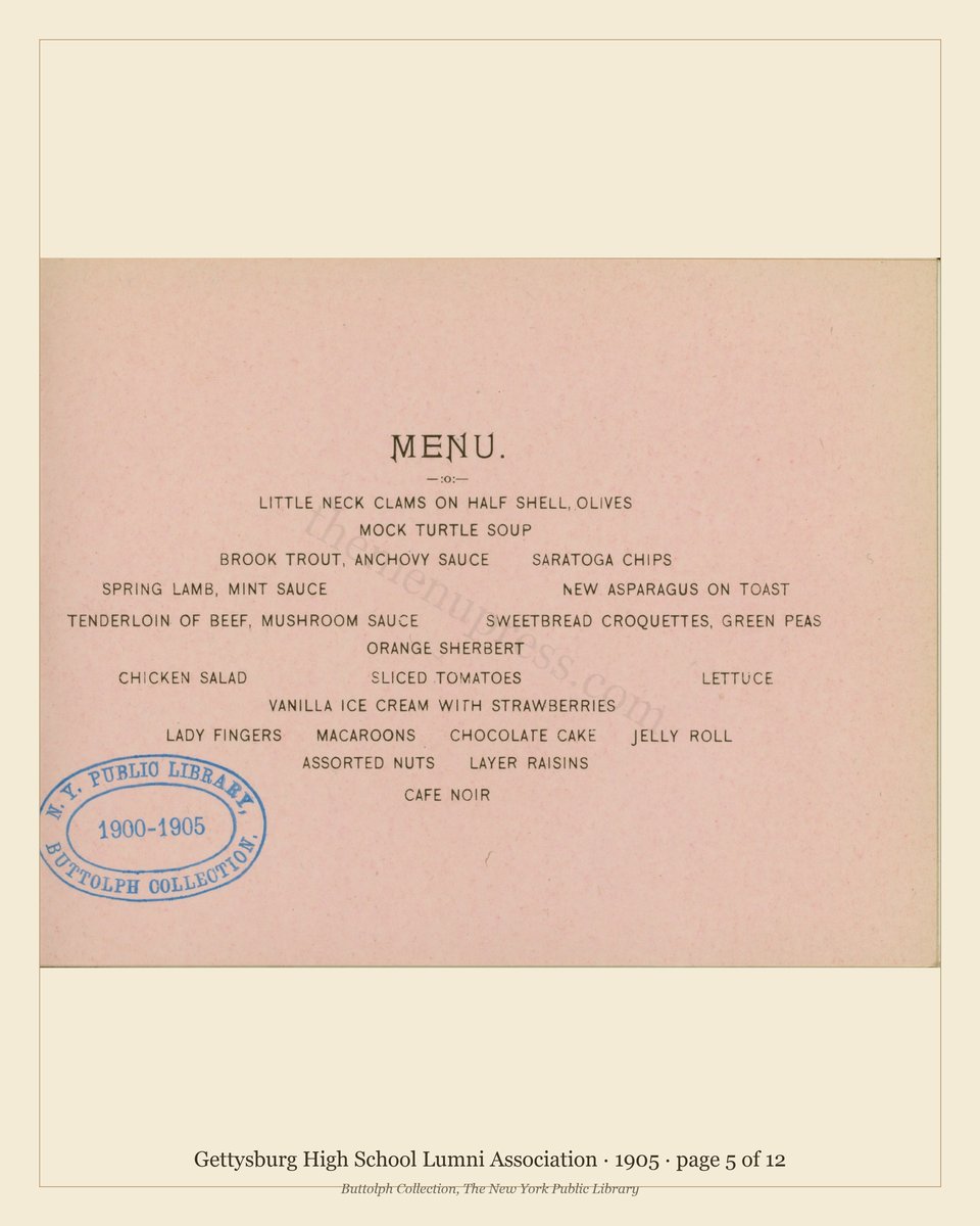 Vintage menu — page 5 of 12