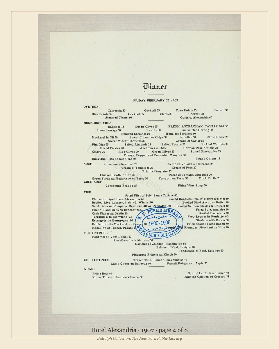 Vintage menu — page 4 of 8