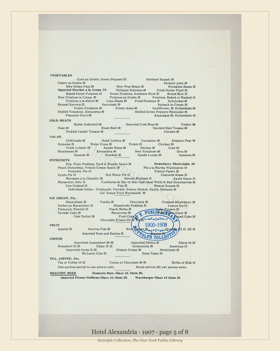 Vintage menu — page 5 of 8