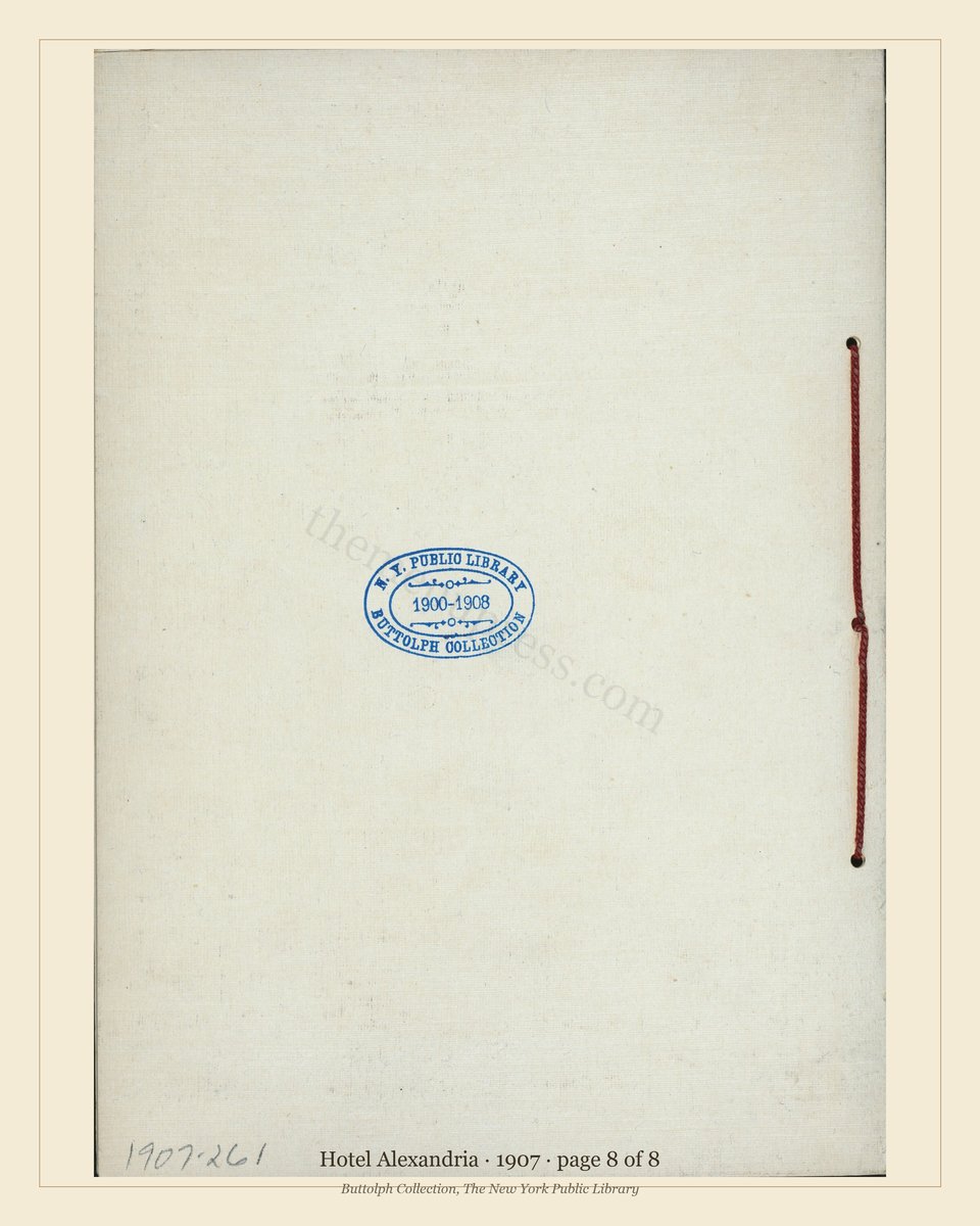 Vintage menu — page 8 of 8