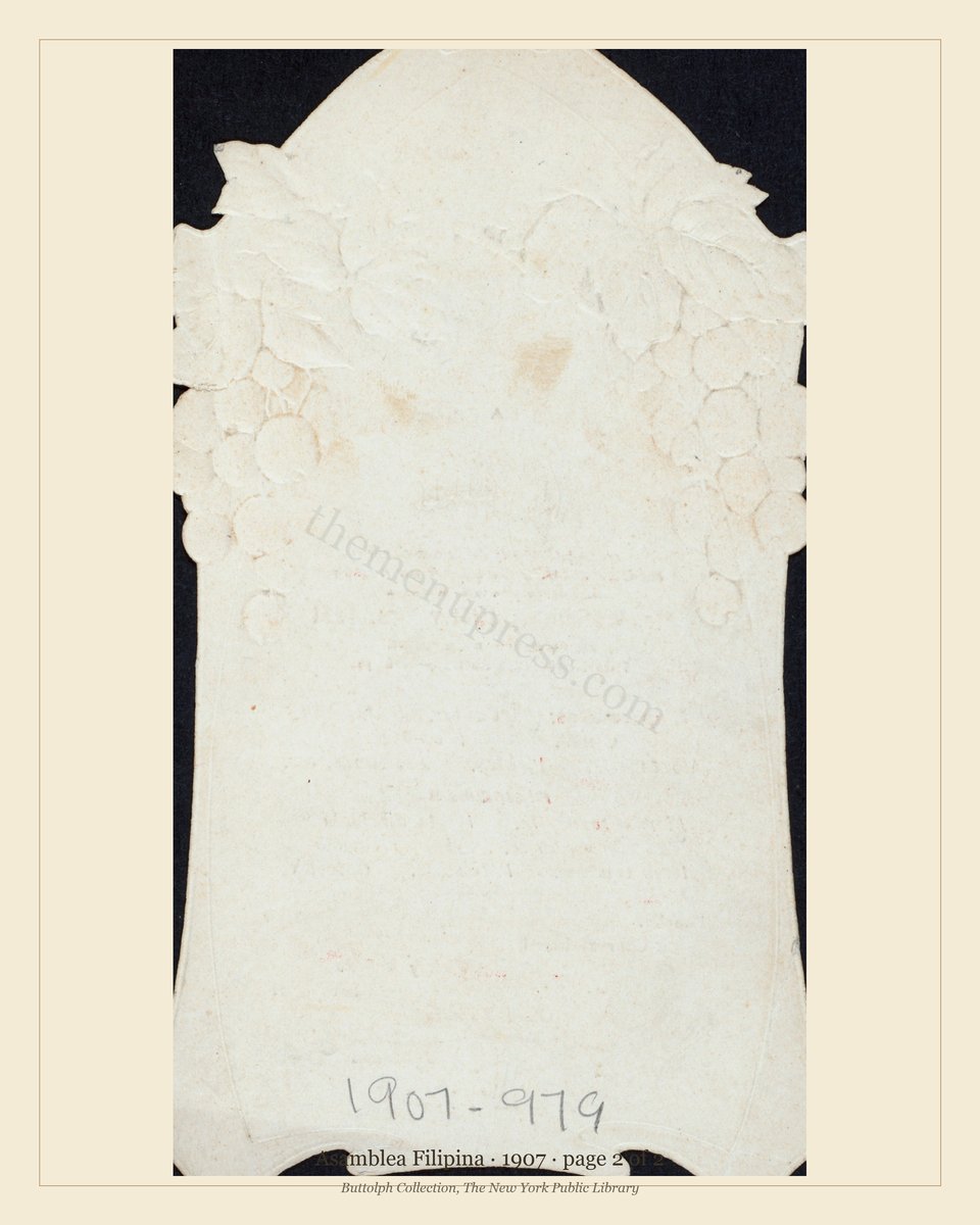 Vintage menu — page 2 of 2