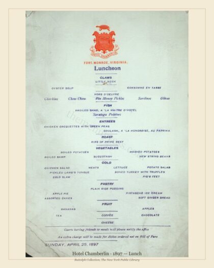 Hotel Chamberlin · 1897 — Lunch