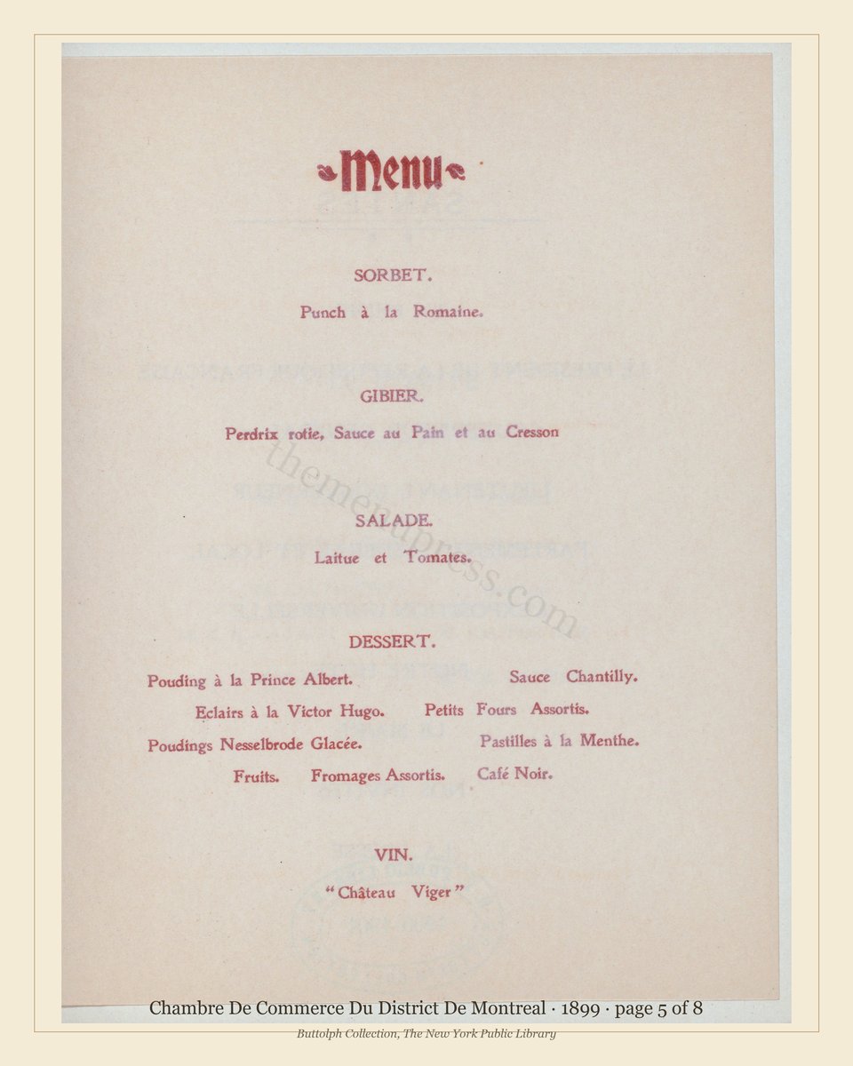 Vintage menu — page 5 of 8