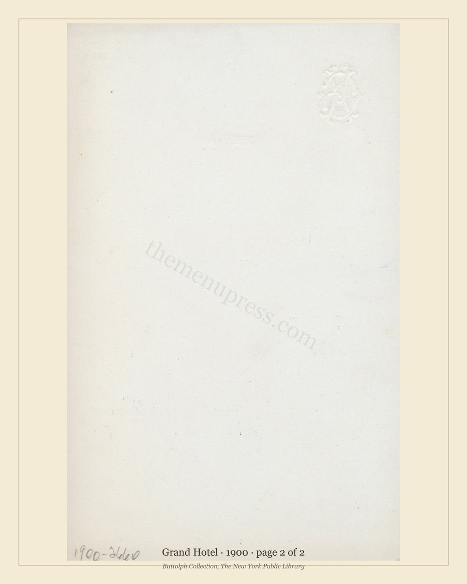 Vintage menu — page 2 of 2