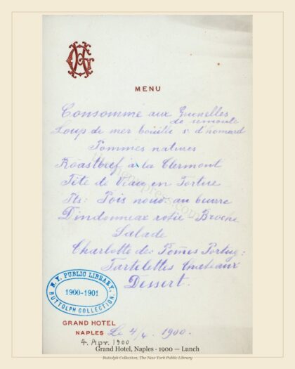 Grand Hotel, Naples · 1900 — Lunch