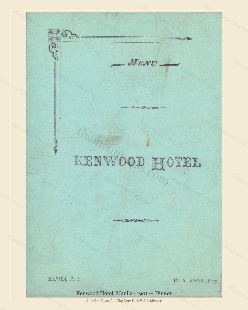 Vintage menu preview — 1901 Vintage Dinner Menu — Kenwood Hotel, International Grand Hotel (Complete 4-