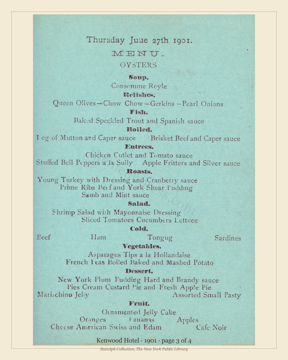 Vintage menu — page 3 of 4