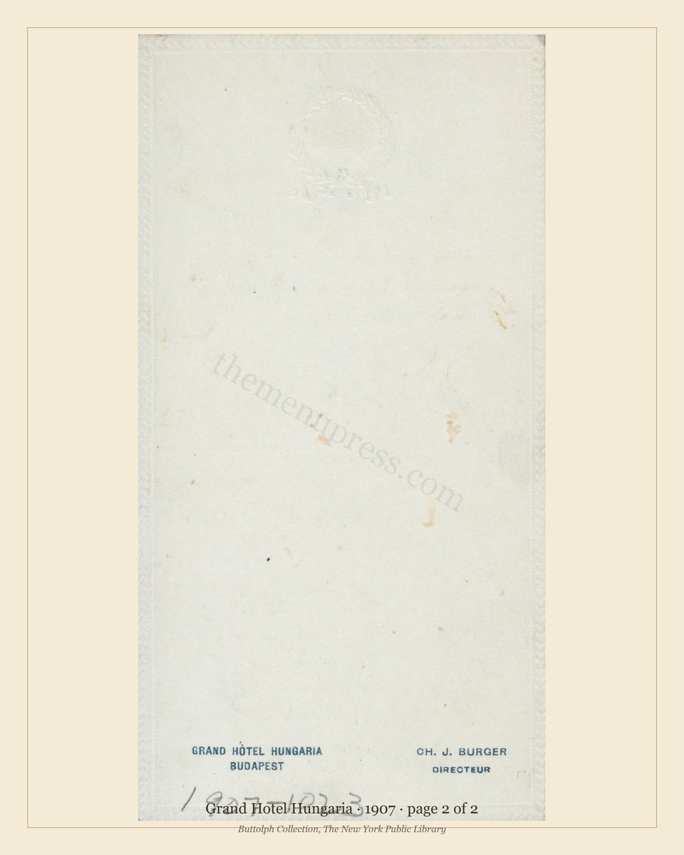 Vintage menu — page 2 of 2