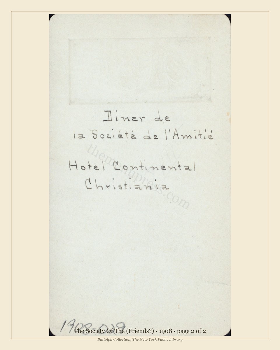 Vintage menu — page 2 of 2