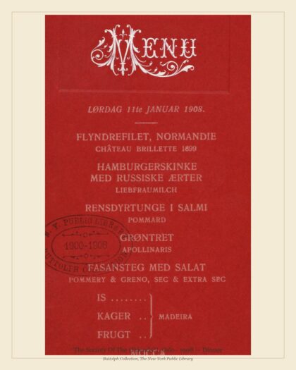 The Society Of The (Friends?), Oslo · 1908 — Dinner