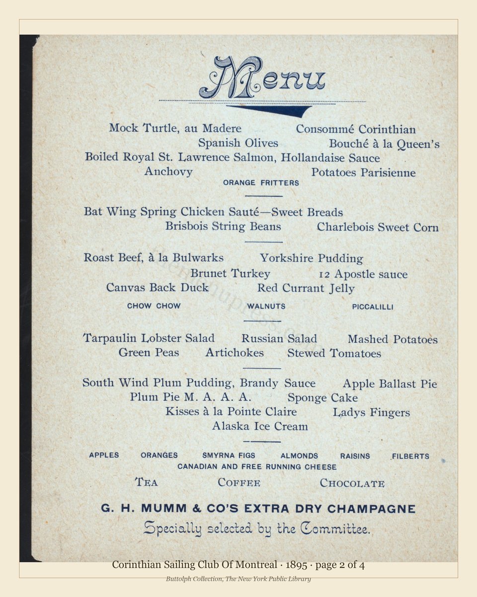 Vintage menu — page 2 of 4