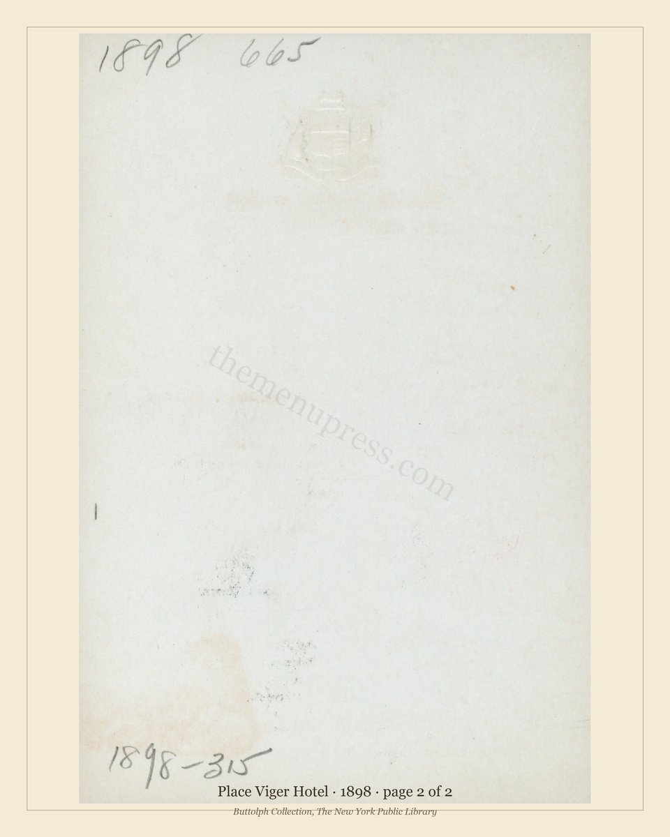 Vintage menu — page 2 of 2