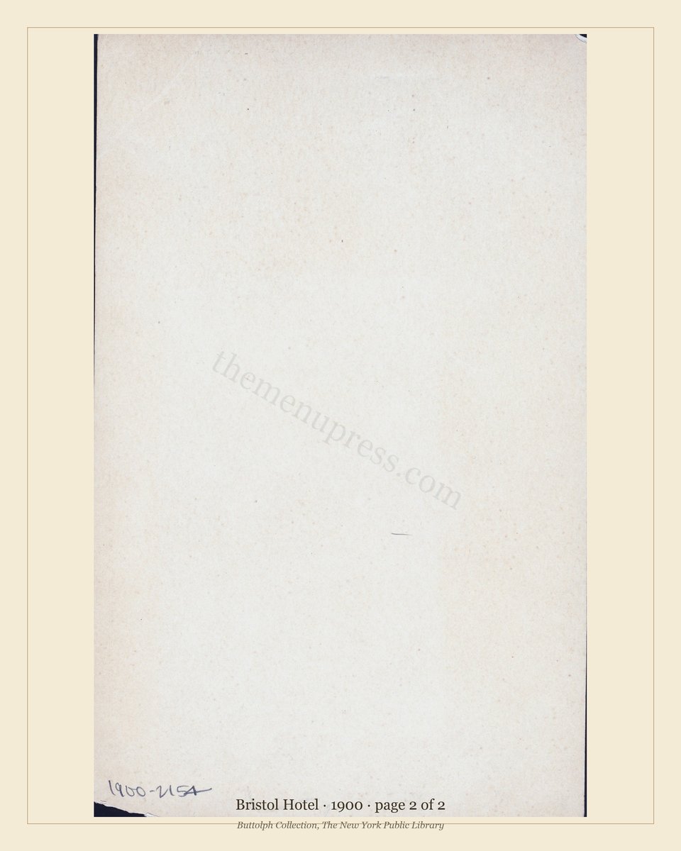 Vintage menu — page 2 of 2