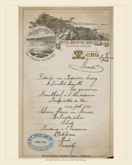 Bristol Hotel, Naples · 1900 — Dinner